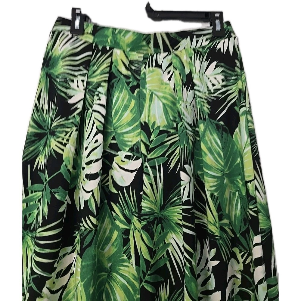 PHILOSOPHY Wide Leg Floral PALM TROPICAL Pull On Pants PLEATED Women's Medium - Picture 4 of 9